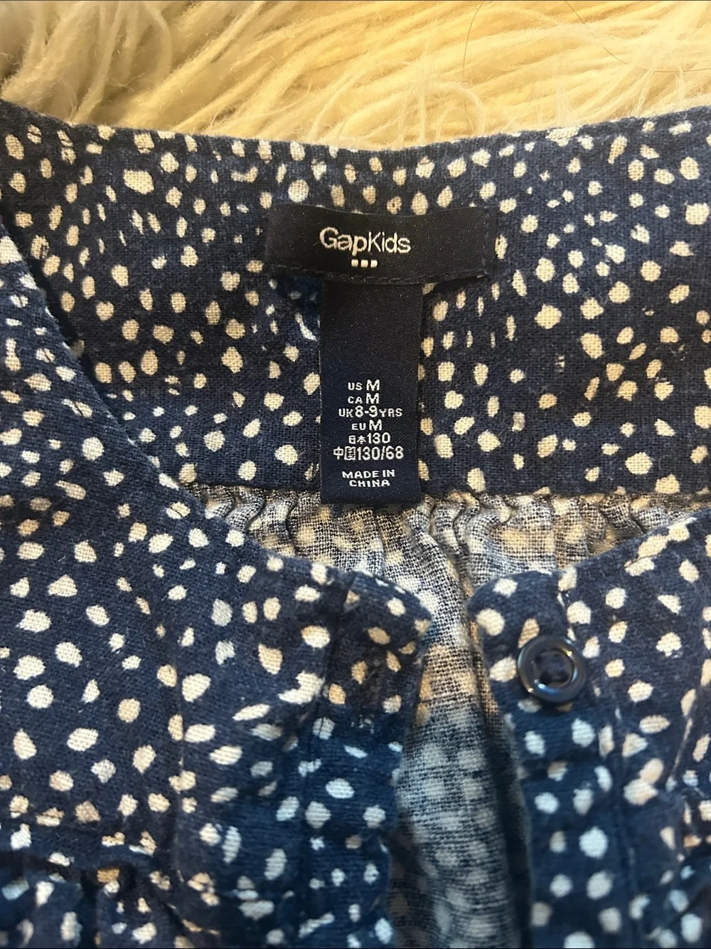 GAP kids girls size Medium 8-9 Blue Polka Dot One-Piece Romper